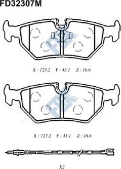 FBK FD32307M - Тормозные колодки, дисковые, комплект www.autospares.lv