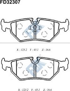 FBK FD32307 - Bremžu uzliku kompl., Disku bremzes autospares.lv