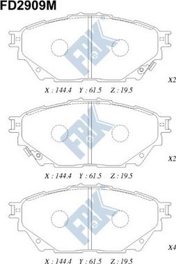 FBK FD2909M - Bremžu uzliku kompl., Disku bremzes www.autospares.lv