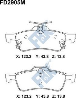 FBK FD2905M - Bremžu uzliku kompl., Disku bremzes autospares.lv