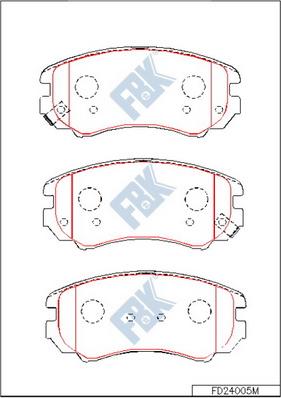 FBK FD24005M - Bremžu uzliku kompl., Disku bremzes autospares.lv