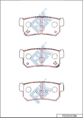 FBK FD25003M - Тормозные колодки, дисковые, комплект www.autospares.lv