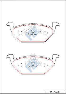 FBK FD26002 - Тормозные колодки, дисковые, комплект www.autospares.lv