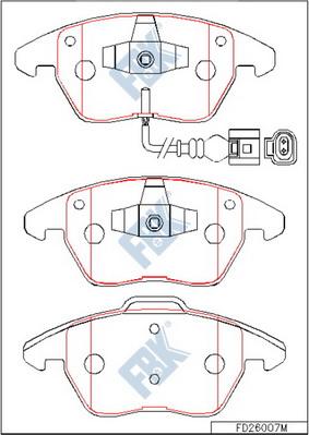 FBK FD26007M - Тормозные колодки, дисковые, комплект www.autospares.lv