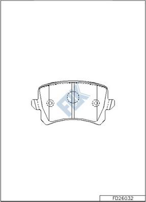 FBK FD26032 - Тормозные колодки, дисковые, комплект www.autospares.lv