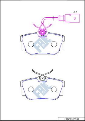 FBK FD26024M - Bremžu uzliku kompl., Disku bremzes autospares.lv