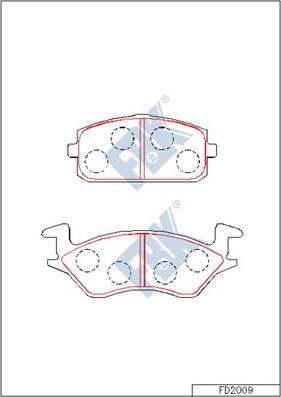 FBK FD2009 - Brake Pad Set, disc brake www.autospares.lv