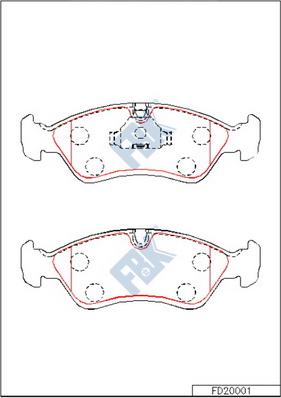 FBK FD20001 - Bremžu uzliku kompl., Disku bremzes autospares.lv