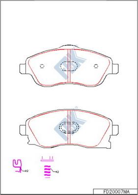 FBK FD20007MA - Brake Pad Set, disc brake www.autospares.lv