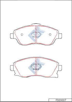 FBK FD20007 - Bremžu uzliku kompl., Disku bremzes autospares.lv