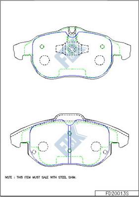 FBK FD20013S - Brake Pad Set, disc brake www.autospares.lv