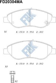 FBK FD20304MA - Bremžu uzliku kompl., Disku bremzes autospares.lv