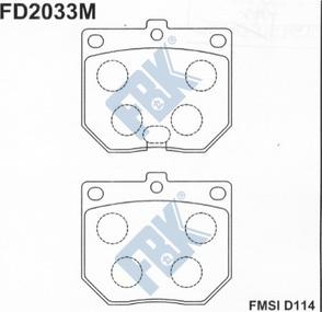 FBK FD2033M - Brake Pad Set, disc brake www.autospares.lv