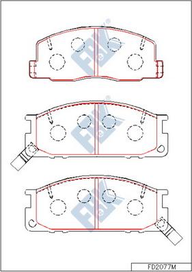 FBK FD2077M - Тормозные колодки, дисковые, комплект www.autospares.lv