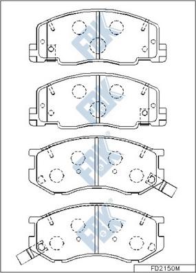 FBK FD2150M - Тормозные колодки, дисковые, комплект www.autospares.lv