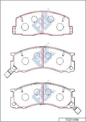 FBK FD2106M - Тормозные колодки, дисковые, комплект www.autospares.lv