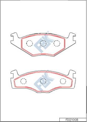 FBK FD21008 - Тормозные колодки, дисковые, комплект www.autospares.lv