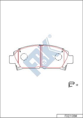 FBK FD2108M - Тормозные колодки, дисковые, комплект www.autospares.lv