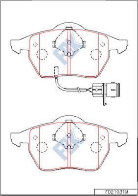 FBK FD21031M - Тормозные колодки, дисковые, комплект www.autospares.lv