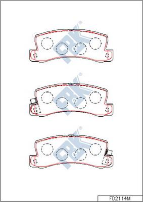 FBK FD2114M - Тормозные колодки, дисковые, комплект www.autospares.lv