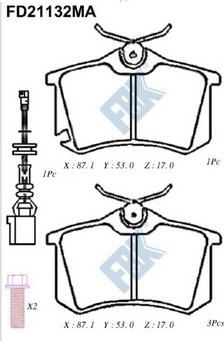 FBK FD21132MA - Тормозные колодки, дисковые, комплект www.autospares.lv