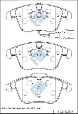 FBK FD21127MS - Тормозные колодки, дисковые, комплект www.autospares.lv