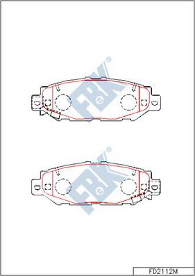 FBK FD2112M - Bremžu uzliku kompl., Disku bremzes www.autospares.lv