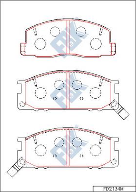 FBK FD2134M - Тормозные колодки, дисковые, комплект www.autospares.lv