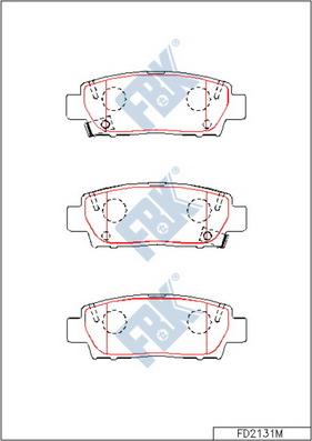 FBK FD2131M - Тормозные колодки, дисковые, комплект www.autospares.lv