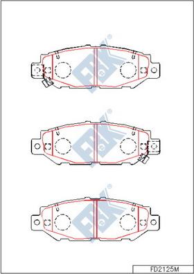 FBK FD2125M - Bremžu uzliku kompl., Disku bremzes www.autospares.lv