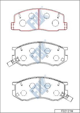 FBK FD2121M - Brake Pad Set, disc brake www.autospares.lv