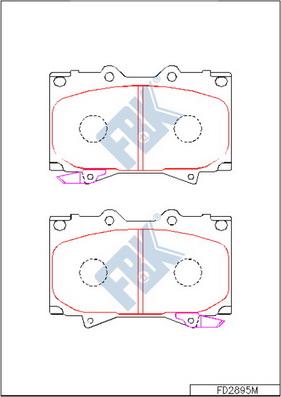 FBK FD2895M - Brake Pad Set, disc brake www.autospares.lv