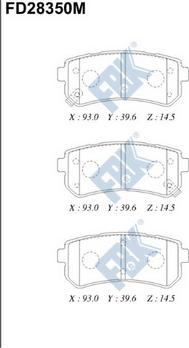 FBK FD28350M - Brake Pad Set, disc brake www.autospares.lv