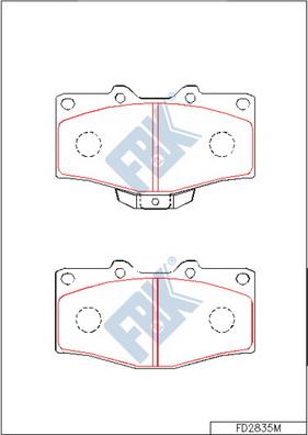 FBK FD2835M - Brake Pad Set, disc brake www.autospares.lv