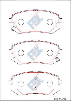 FBK FD23043M - Тормозные колодки, дисковые, комплект www.autospares.lv