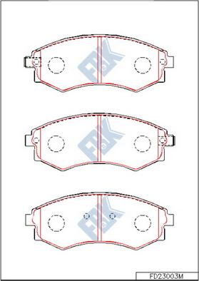 FBK FD23003M - Тормозные колодки, дисковые, комплект www.autospares.lv