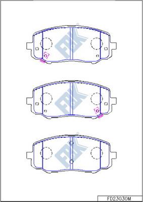 FBK FD23030M - Тормозные колодки, дисковые, комплект www.autospares.lv