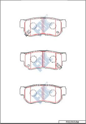 FBK FD23033M - Тормозные колодки, дисковые, комплект www.autospares.lv