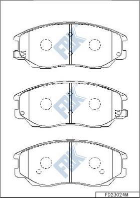 FBK FD23024M - Тормозные колодки, дисковые, комплект www.autospares.lv