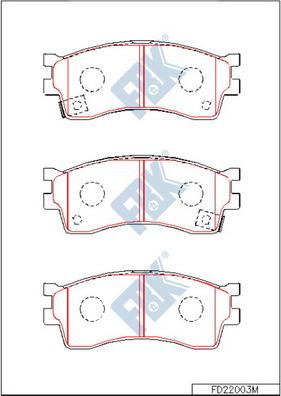 FBK FD22003M - Тормозные колодки, дисковые, комплект www.autospares.lv