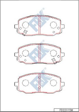 FBK FD22015M - Тормозные колодки, дисковые, комплект www.autospares.lv