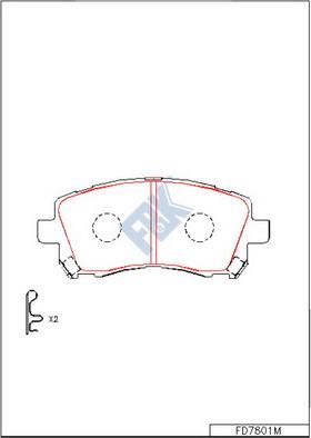 FBK FD7801M - Bremžu uzliku kompl., Disku bremzes www.autospares.lv