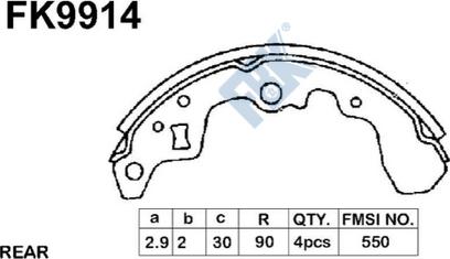 FBK FK9914 - Bremžu loku komplekts www.autospares.lv