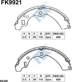 FBK FK9921 - Bremžu loku komplekts www.autospares.lv