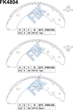 FBK FK4804 - Bremžu loku komplekts www.autospares.lv