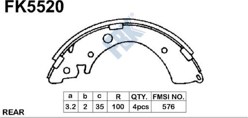 FBK FK5520 - Bremžu loku komplekts autospares.lv