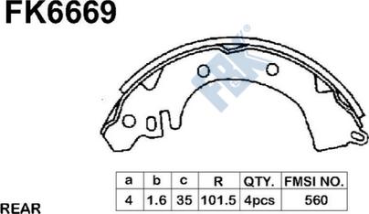 FBK FK6669 - Bremžu loku komplekts www.autospares.lv