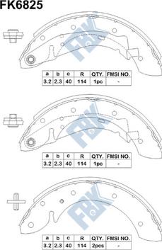 FBK FK6825 - Brake Shoe Set www.autospares.lv