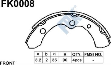 FBK FK0008 - Bremžu loku komplekts autospares.lv