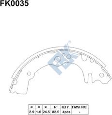 FBK FK0035 - Bremžu loku komplekts www.autospares.lv